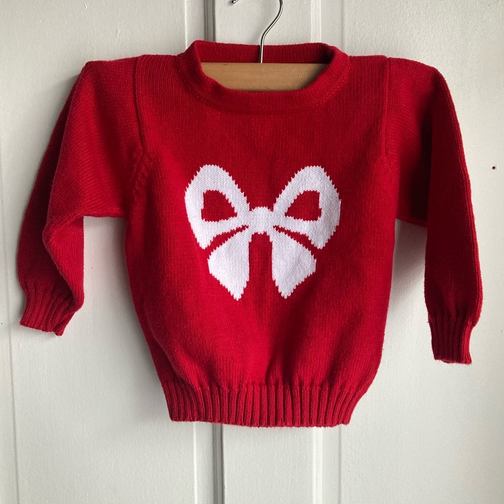Red Bow Intarsia Sweater by Little English